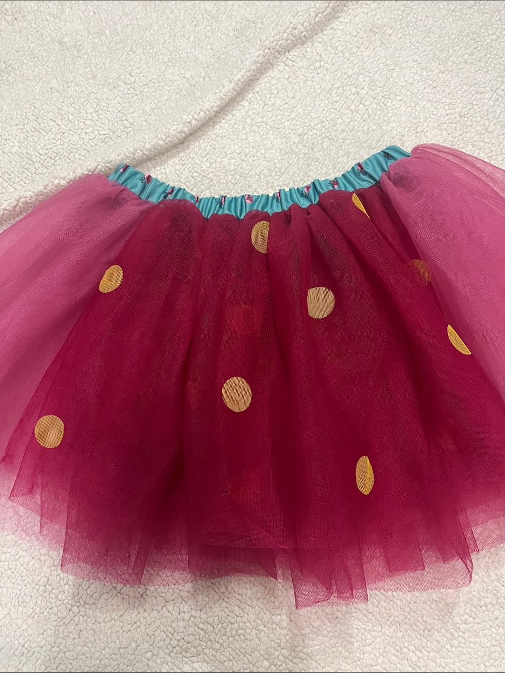 Matilda Jane Teal-Trimmed Raspberry Tulle Skirt